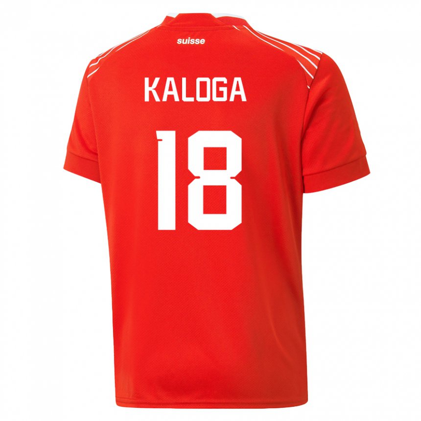 Femme Maillot Suisse Issa Kaloga #18 Rouge Tenues Domicile 22-24 T-shirt Suisse