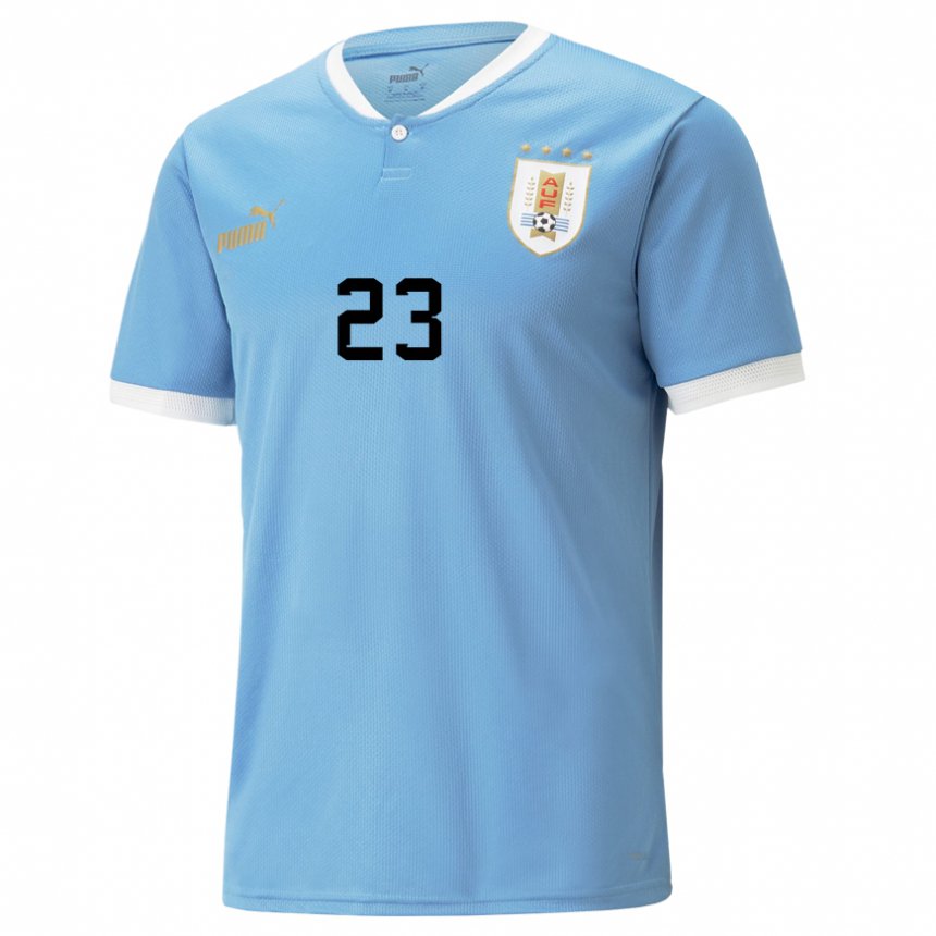 Femme Maillot Uruguay Zulma Daer #23 Bleu Tenues Domicile 22-24 T-shirt Suisse