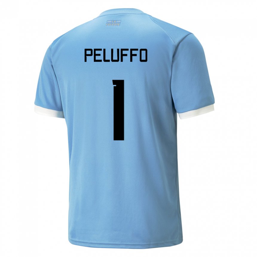 Femme Maillot Uruguay Daniel Peluffo #1 Bleu Tenues Domicile 22-24 T-shirt Suisse