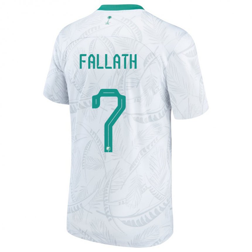 Femme Maillot Arabie Saoudite Fahad Fallath #7 Blanc Tenues Domicile 22-24 T-shirt Suisse