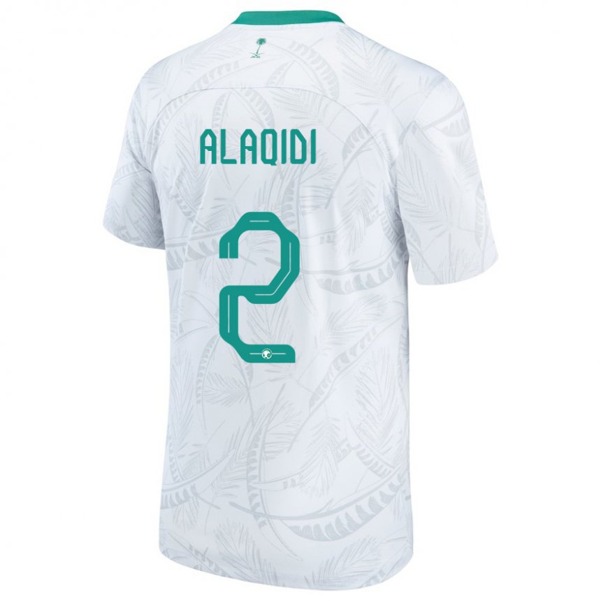 Femme Maillot Arabie Saoudite Nawaf Alaqidi #2 Blanc Tenues Domicile 22-24 T-shirt Suisse
