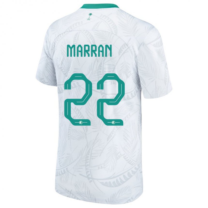 Femme Maillot Arabie Saoudite Mohammed Marran #22 Blanc Tenues Domicile 22-24 T-shirt Suisse