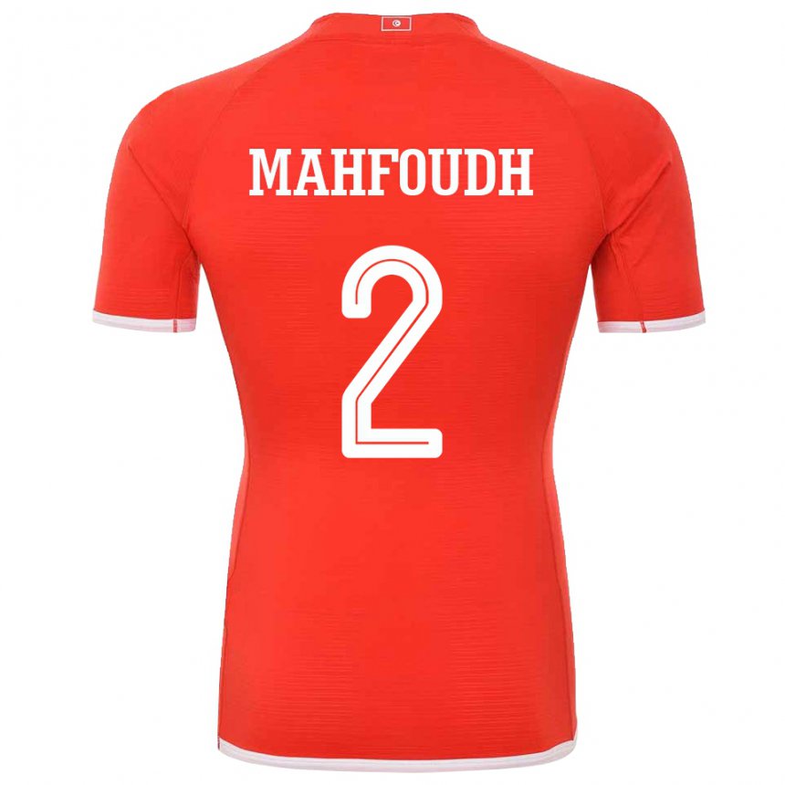 Femme Maillot Tunisie Dhikra Mahfoudh #2 Rouge Tenues Domicile 22-24 T-shirt Suisse