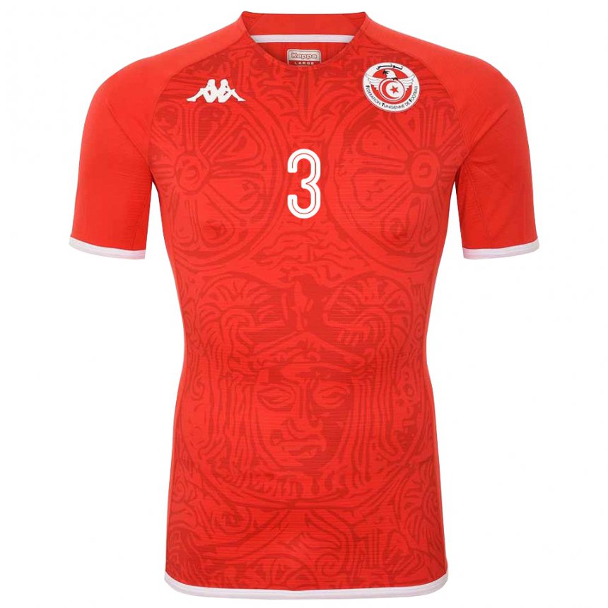 Damen Tunesische Rayen Hadded #3 Rot Heimtrikot Trikot 22-24 T-shirt Schweiz