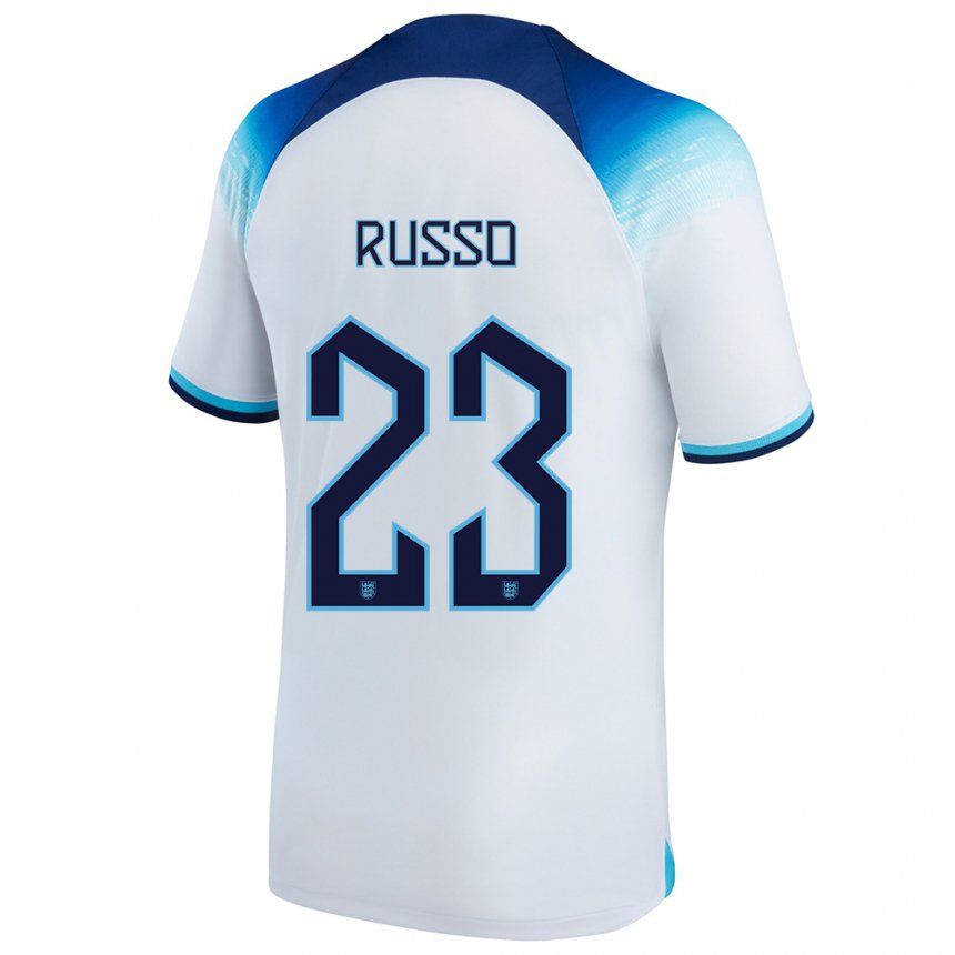 Femme Maillot Angleterre Alessia Russo #23 Blanc Bleu  Tenues Domicile 22-24 T-shirt Suisse