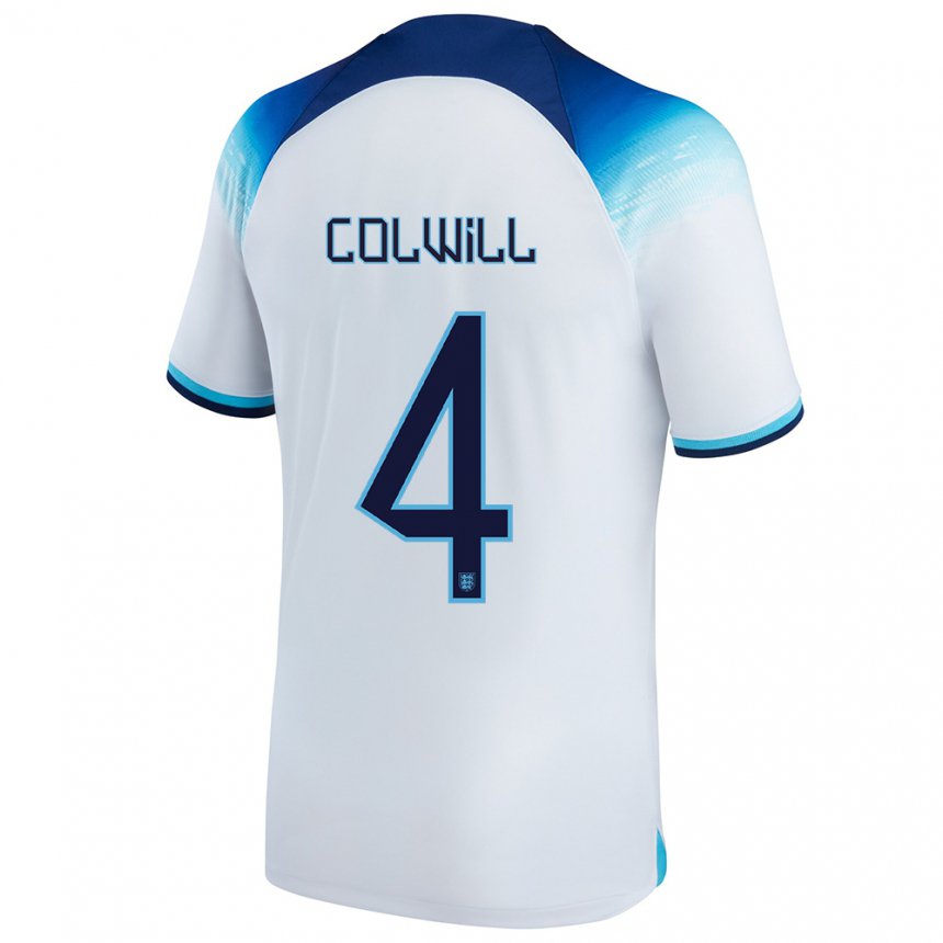 Femme Maillot Angleterre Levi Colwill #4 Blanc Bleu  Tenues Domicile 22-24 T-shirt Suisse