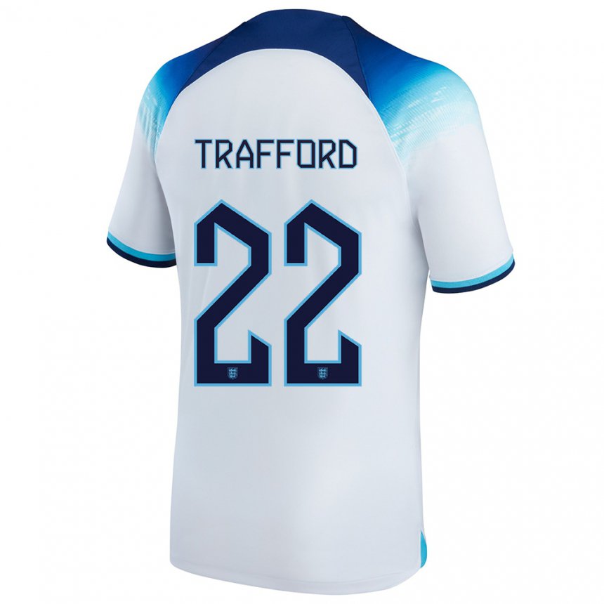 Femme Maillot Angleterre James Trafford #22 Blanc Bleu  Tenues Domicile 22-24 T-shirt Suisse