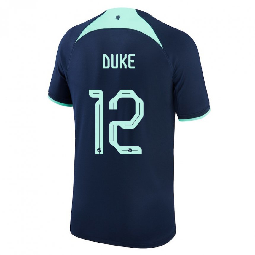 Damen Australische Mitch Duke #12 Dunkelblau Auswärtstrikot Trikot 22-24 T-shirt Schweiz