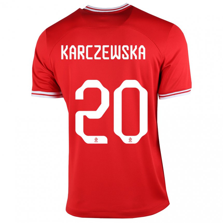 Femme Maillot Pologne Nikola Karczewska #20 Rouge Tenues Extérieur 22-24 T-shirt Suisse