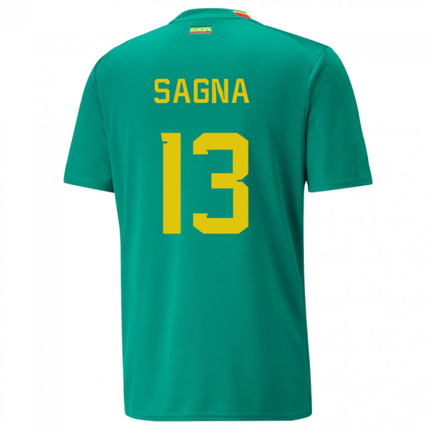 Damen Senegalesische Jeannette Sagna #13 Grün Auswärtstrikot Trikot 22-24 T-shirt Schweiz