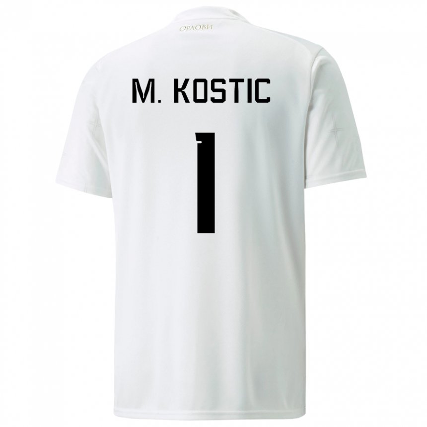 Femme Maillot Serbie Milica Kostic #1 Blanc Tenues Extérieur 22-24 T-shirt Suisse