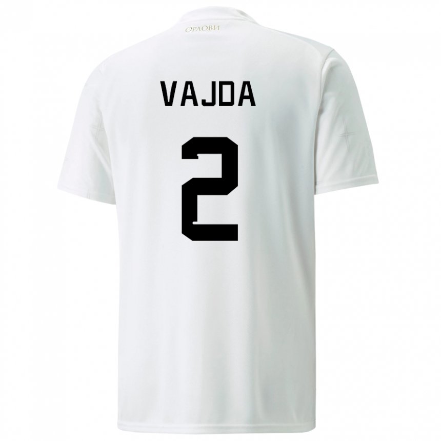 Femme Maillot Serbie Orsoja Vajda #2 Blanc Tenues Extérieur 22-24 T-shirt Suisse