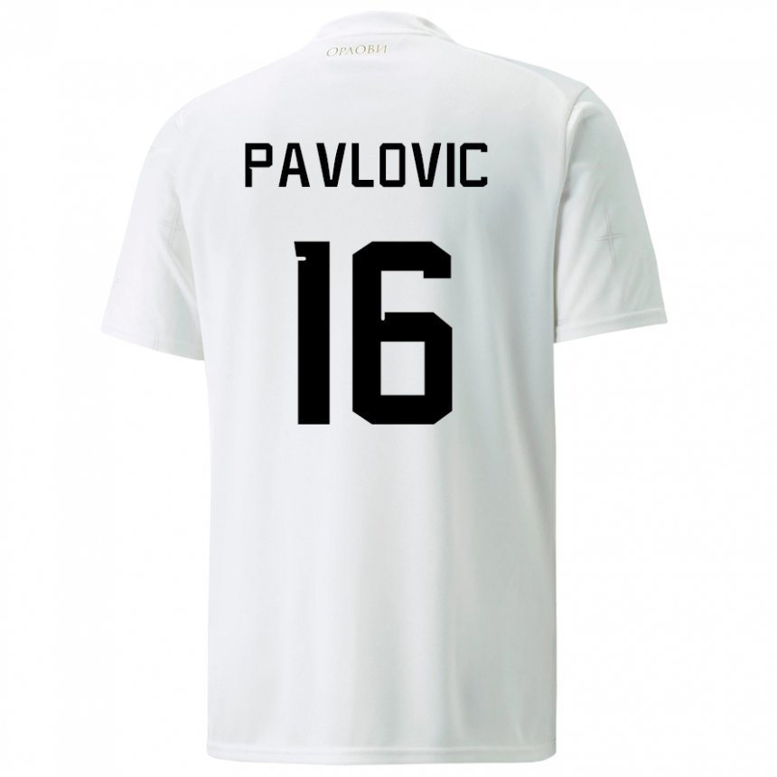 Femme Maillot Serbie Sara Pavlovic #16 Blanc Tenues Extérieur 22-24 T-shirt Suisse