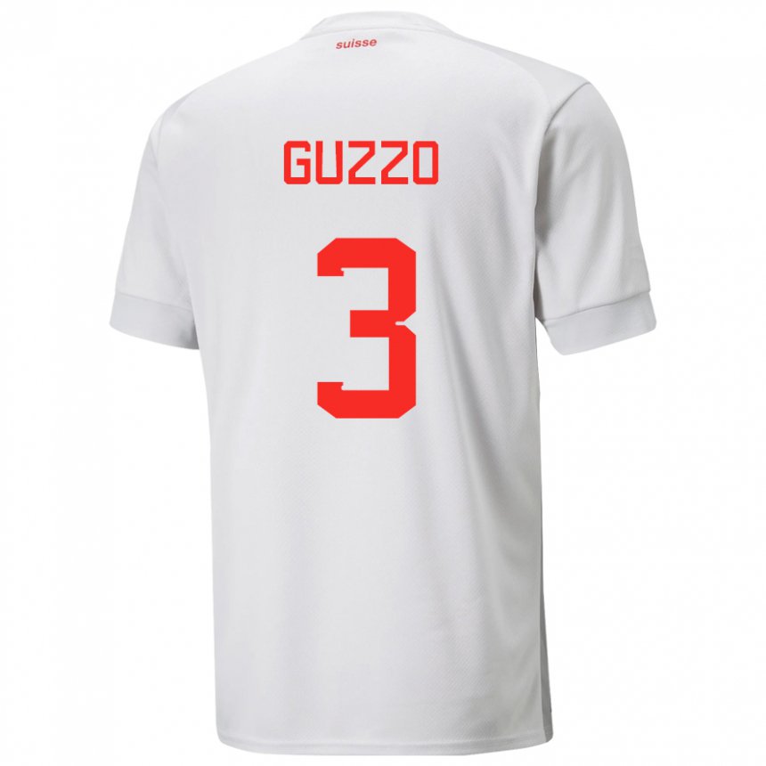 Femme Maillot Suisse Ramon Guzzo #3 Blanc Tenues Extérieur 22-24 T-shirt Suisse