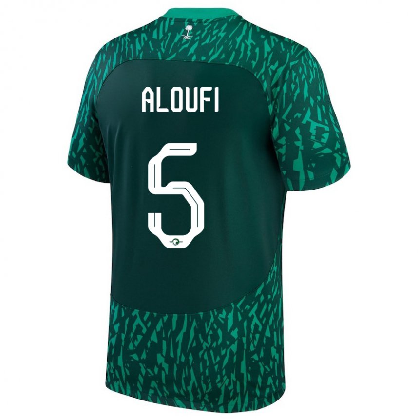 Damen Saudi-arabische Mohammed Aloufi #5 Dunkelgrün Auswärtstrikot Trikot 22-24 T-shirt Schweiz