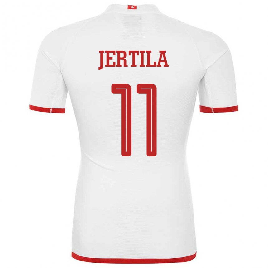 Femme Maillot Tunisie Hedi Jertila #11 Blanc Tenues Extérieur 22-24 T-shirt Suisse