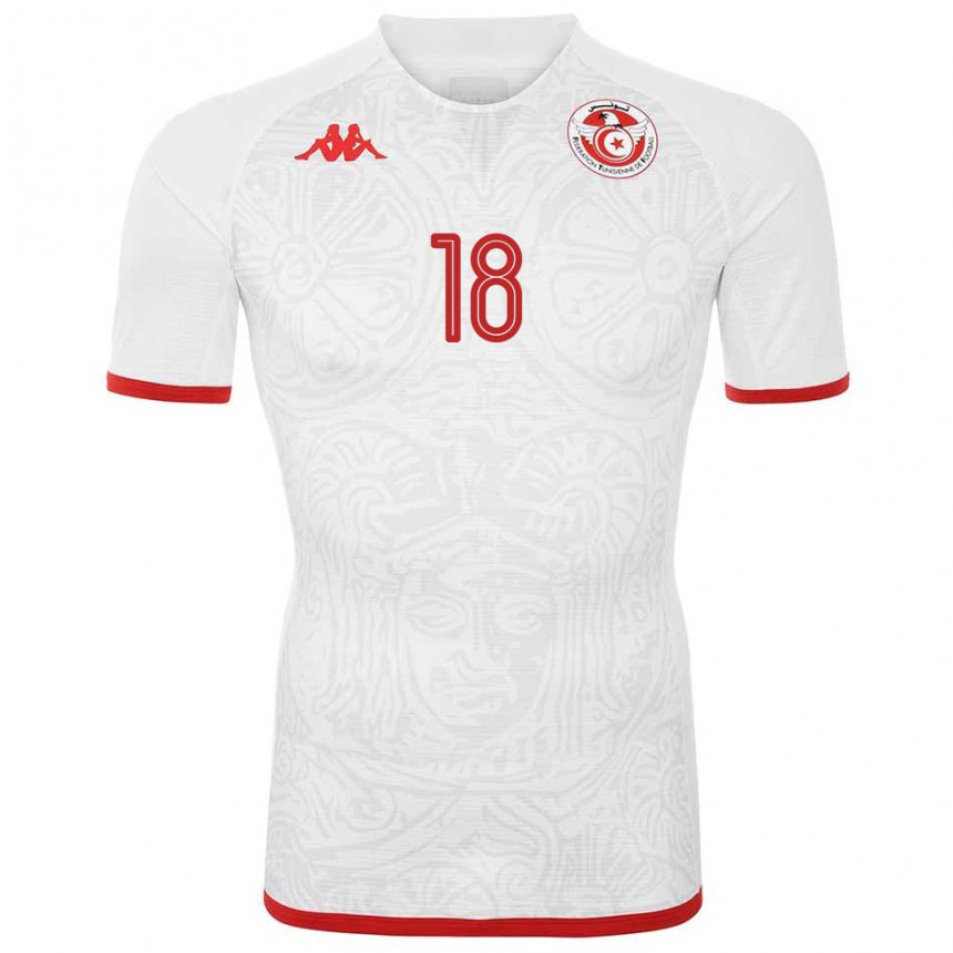 Damen Tunesische Mouhamed Dhaoui #18 Weiß Auswärtstrikot Trikot 22-24 T-shirt Schweiz