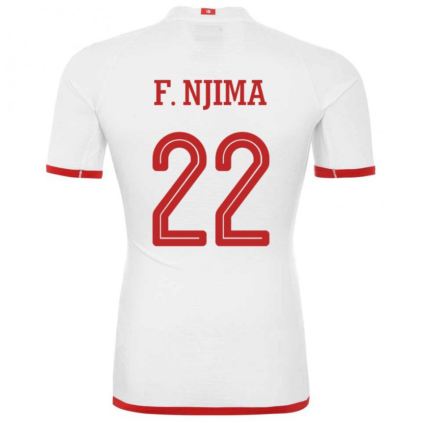Femme Maillot Tunisie Firas Ben Njima #22 Blanc Tenues Extérieur 22-24 T-shirt Suisse