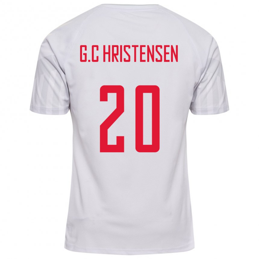 Femme Maillot Danemark Gustav Christensen #20 Blanc Tenues Extérieur 22-24 T-shirt Suisse