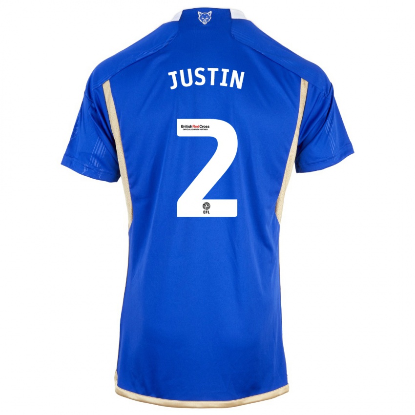 Enfant Maillot James Justin #2 Bleu Tenues Domicile 2023/24 T-Shirt Suisse