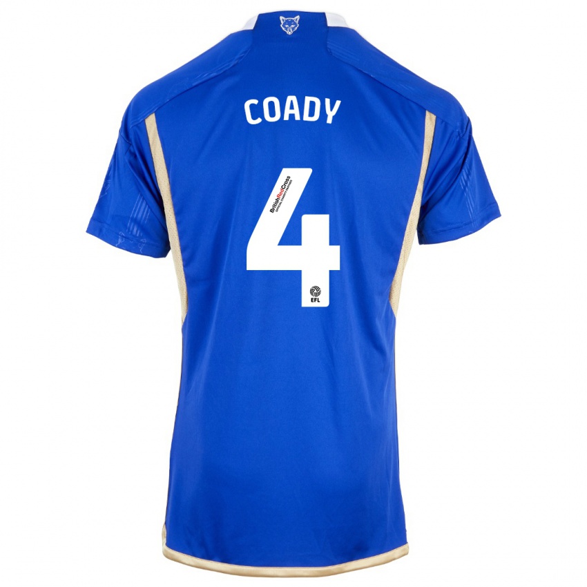 Enfant Maillot Conor Coady #4 Bleu Tenues Domicile 2023/24 T-Shirt Suisse