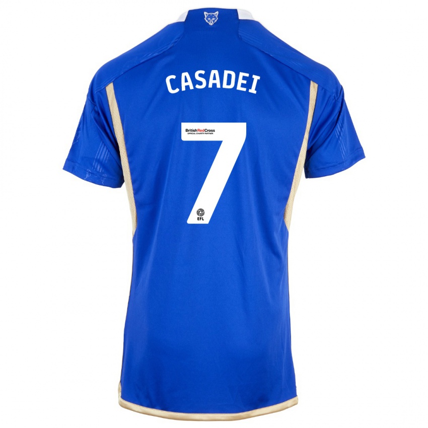 Enfant Maillot Cesare Casadei #7 Bleu Tenues Domicile 2023/24 T-Shirt Suisse