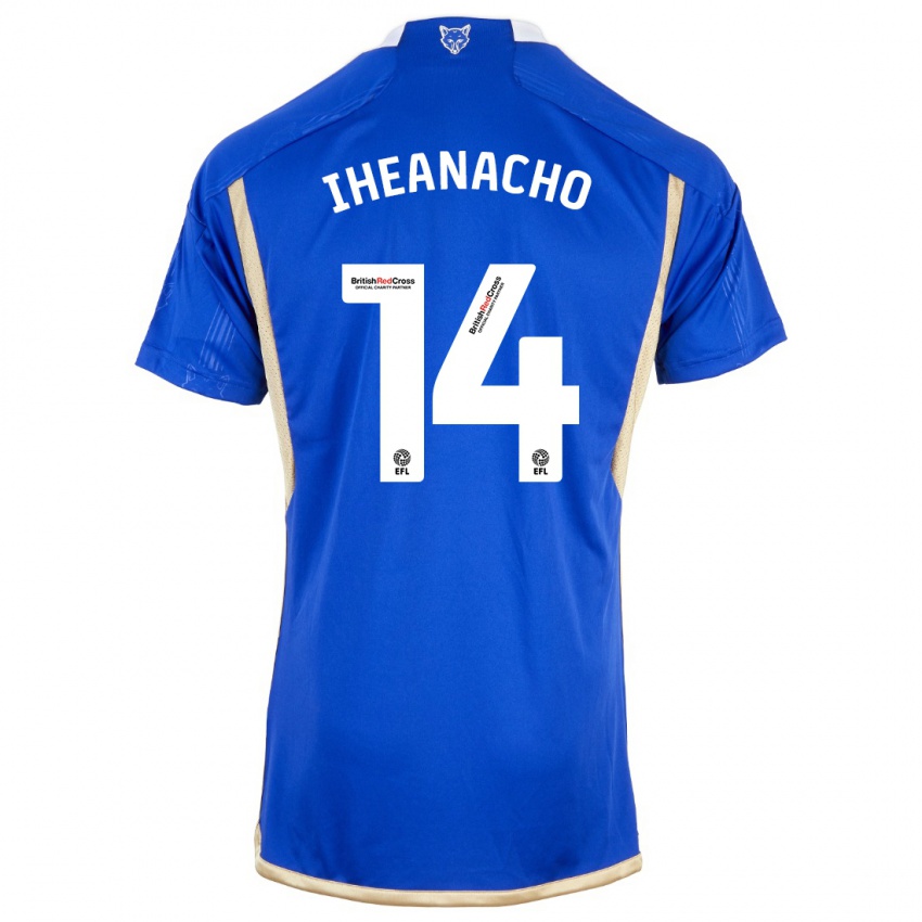 Kinder Kelechi Iheanacho #14 Blau Heimtrikot Trikot 2023/24 T-Shirt Schweiz