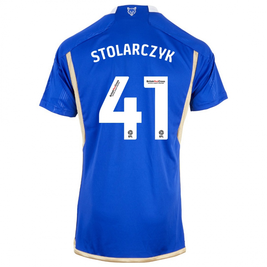 Enfant Maillot Jakub Stolarczyk #41 Bleu Tenues Domicile 2023/24 T-Shirt Suisse