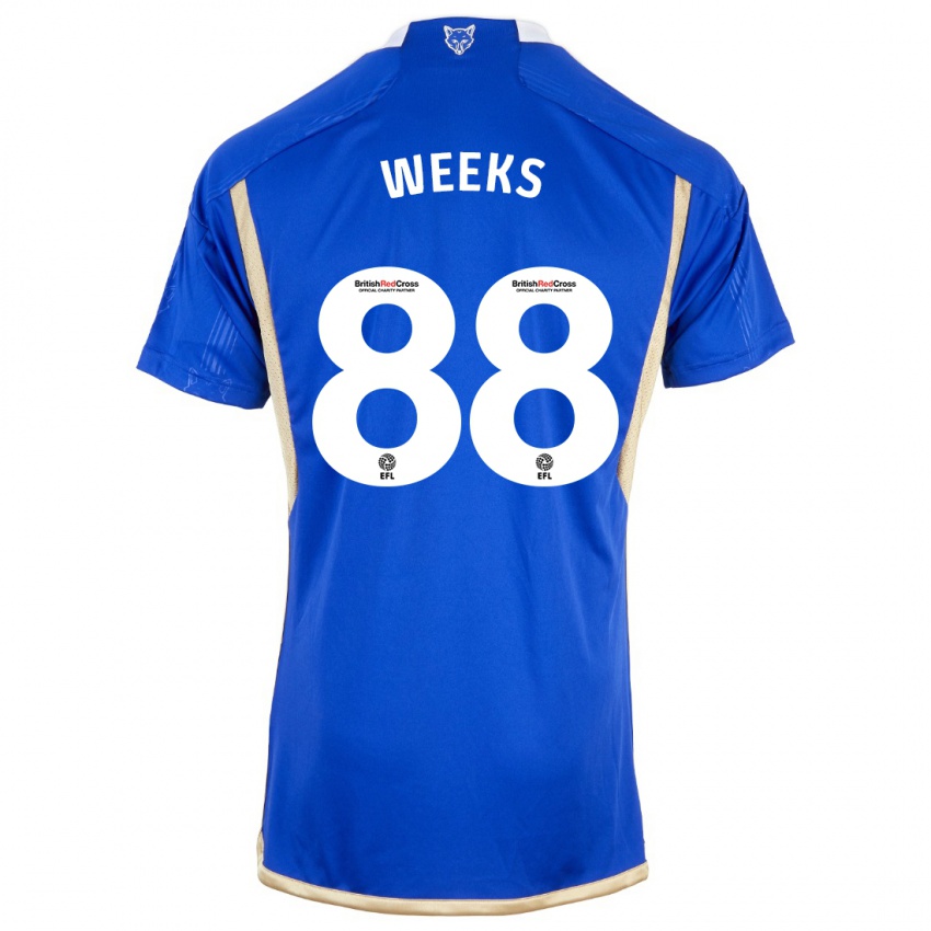 Enfant Maillot Tyler Weeks #88 Bleu Tenues Domicile 2023/24 T-Shirt Suisse