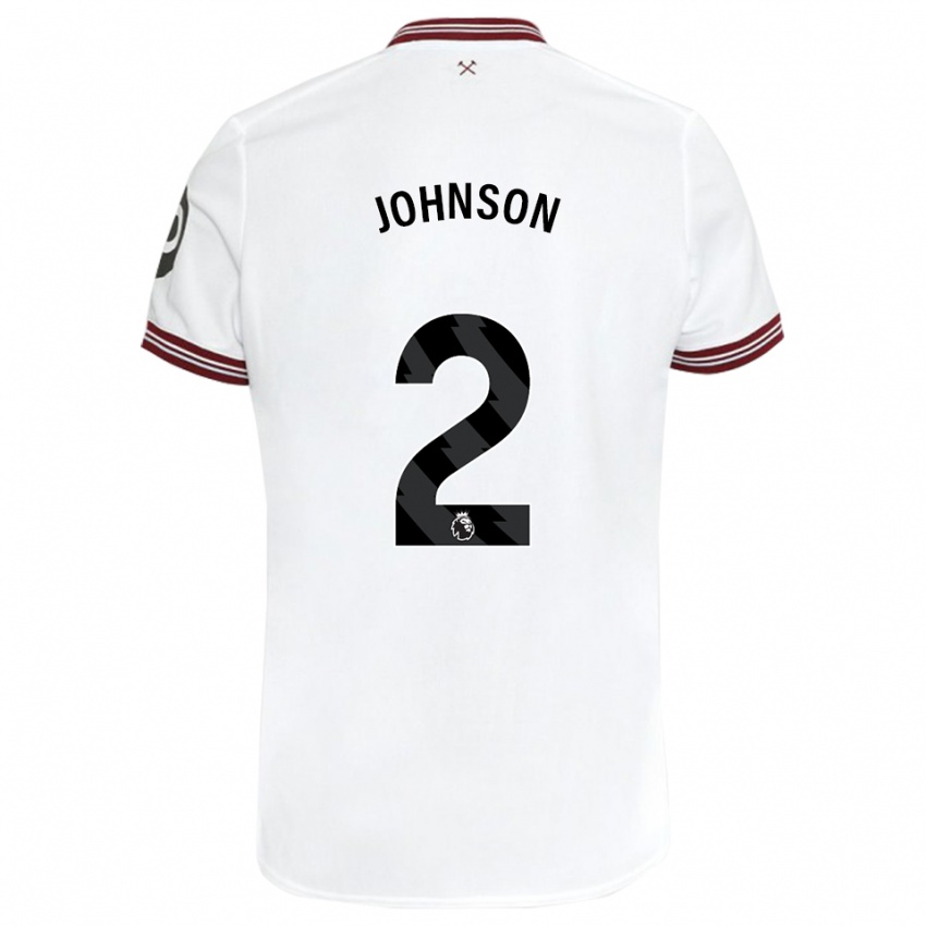 Enfant Maillot Ben Johnson #2 Blanc Tenues Extérieur 2023/24 T-Shirt Suisse