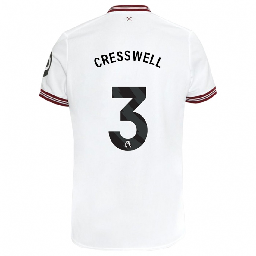 Enfant Maillot Aaron Cresswell #3 Blanc Tenues Extérieur 2023/24 T-Shirt Suisse