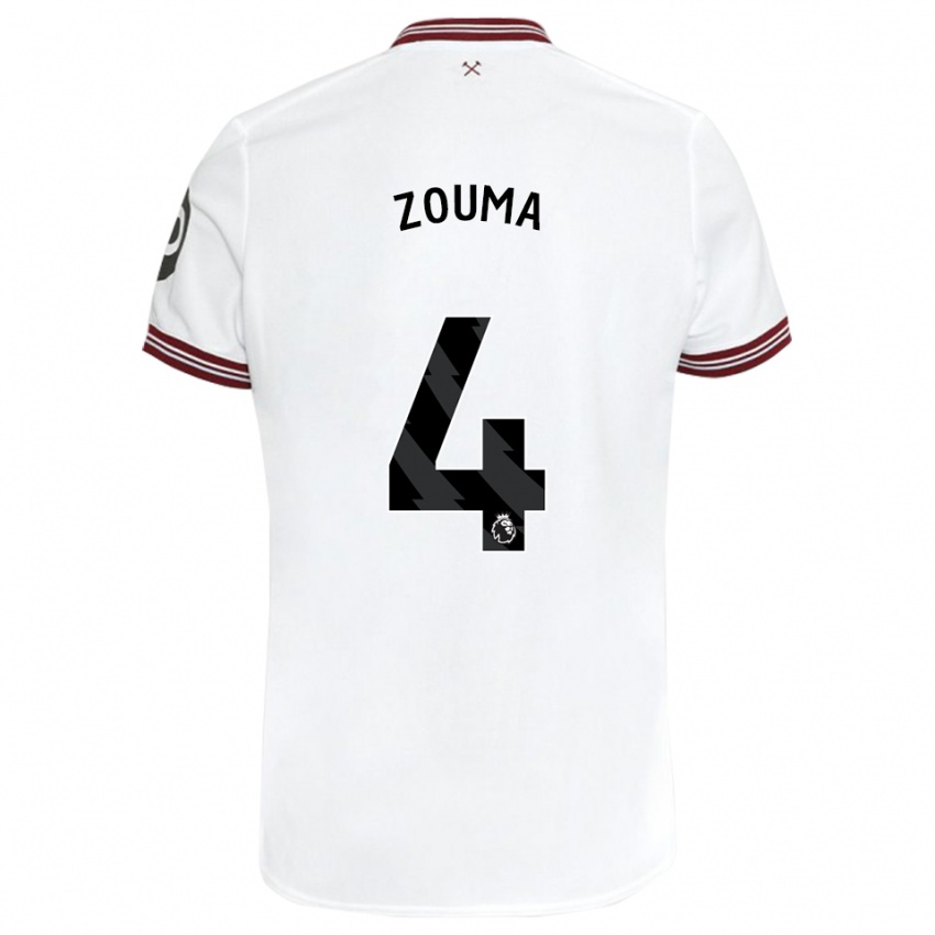 Enfant Maillot Kurt Zouma #4 Blanc Tenues Extérieur 2023/24 T-Shirt Suisse