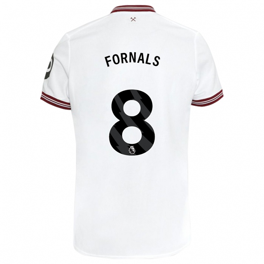 Enfant Maillot Pablo Fornals #8 Blanc Tenues Extérieur 2023/24 T-Shirt Suisse