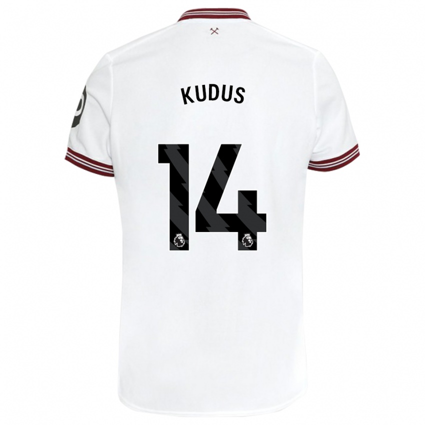Enfant Maillot Mohammed Kudus #14 Blanc Tenues Extérieur 2023/24 T-Shirt Suisse
