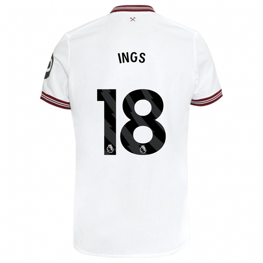 Enfant Maillot Danny Ings #18 Blanc Tenues Extérieur 2023/24 T-Shirt Suisse