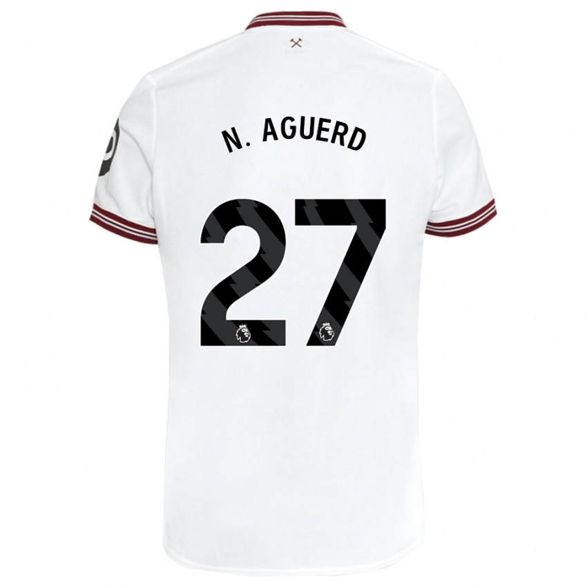Kinder Nayef Aguerd #27 Weiß Auswärtstrikot Trikot 2023/24 T-Shirt Schweiz