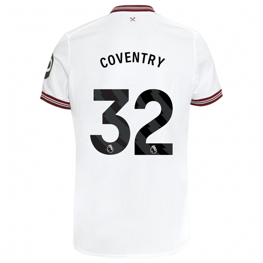 Enfant Maillot Conor Coventry #32 Blanc Tenues Extérieur 2023/24 T-Shirt Suisse