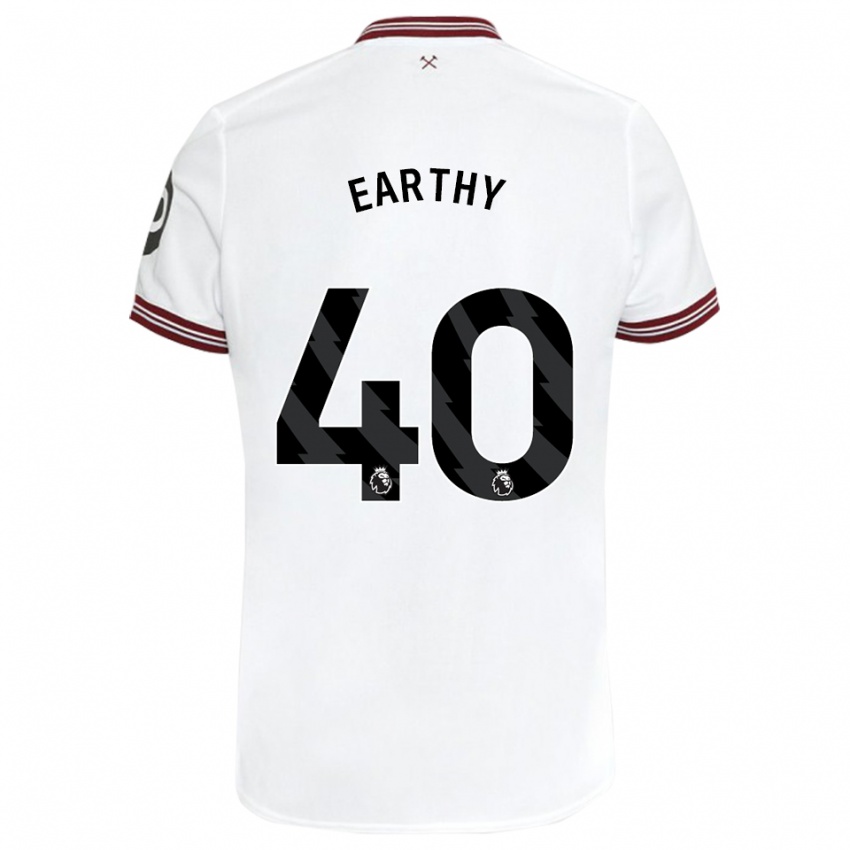 Enfant Maillot George Earthy #40 Blanc Tenues Extérieur 2023/24 T-Shirt Suisse