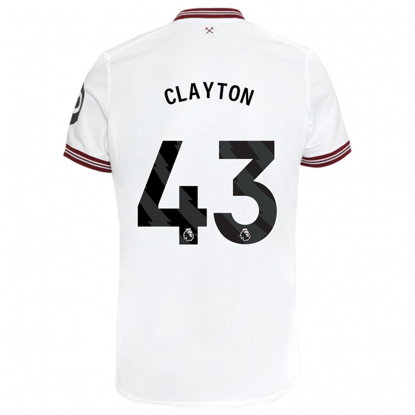 Enfant Maillot Regan Clayton #43 Blanc Tenues Extérieur 2023/24 T-Shirt Suisse