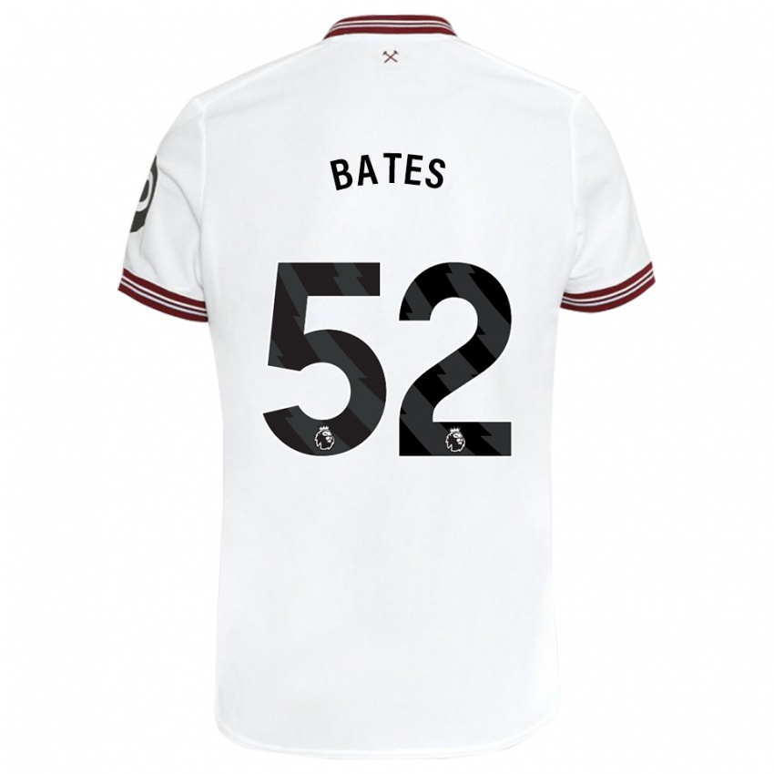 Enfant Maillot Billy Bates #52 Blanc Tenues Extérieur 2023/24 T-Shirt Suisse