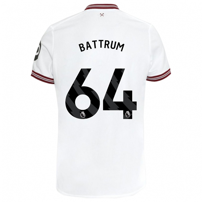 Enfant Maillot Ryan Battrum #64 Blanc Tenues Extérieur 2023/24 T-Shirt Suisse