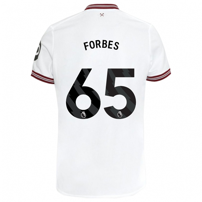 Enfant Maillot Michael Forbes #65 Blanc Tenues Extérieur 2023/24 T-Shirt Suisse