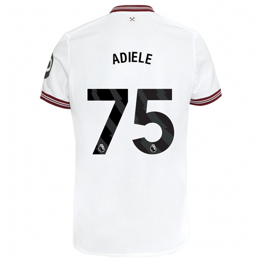 Enfant Maillot Emeka Adiele #75 Blanc Tenues Extérieur 2023/24 T-Shirt Suisse