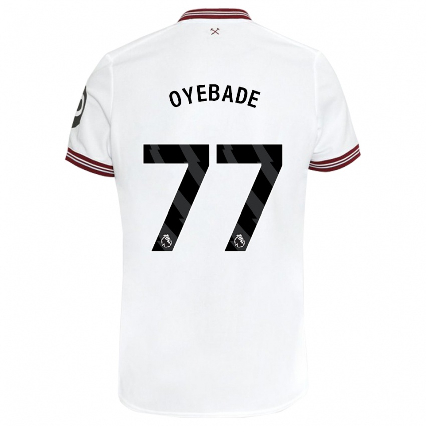 Enfant Maillot Rayan Oyebade #77 Blanc Tenues Extérieur 2023/24 T-Shirt Suisse