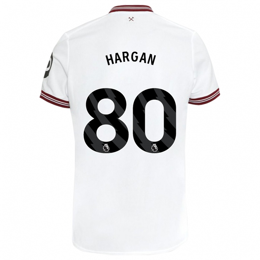 Enfant Maillot Riley Hargan #80 Blanc Tenues Extérieur 2023/24 T-Shirt Suisse