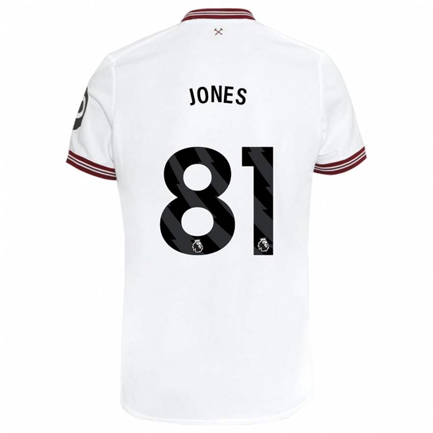 Enfant Maillot Liam Jones #81 Blanc Tenues Extérieur 2023/24 T-Shirt Suisse