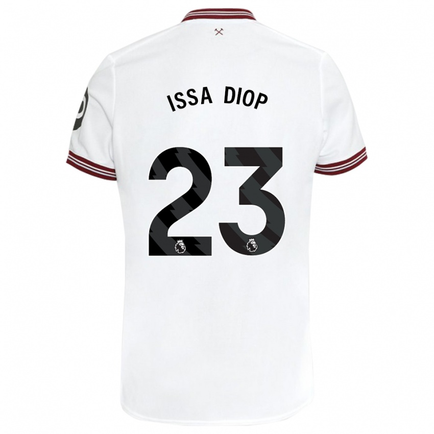 Kinder Issa Diop #23 Weiß Auswärtstrikot Trikot 2023/24 T-Shirt Schweiz