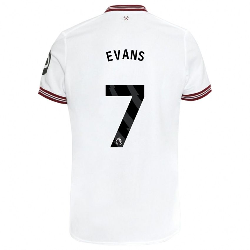 Enfant Maillot Lisa Evans #7 Blanc Tenues Extérieur 2023/24 T-Shirt Suisse