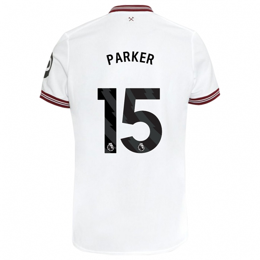 Enfant Maillot Lucy Parker #15 Blanc Tenues Extérieur 2023/24 T-Shirt Suisse