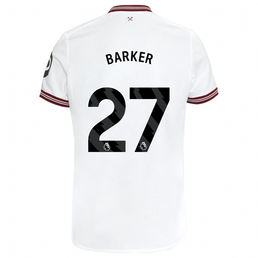 Kinder Maisy Barker #27 Weiß Auswärtstrikot Trikot 2023/24 T-Shirt Schweiz